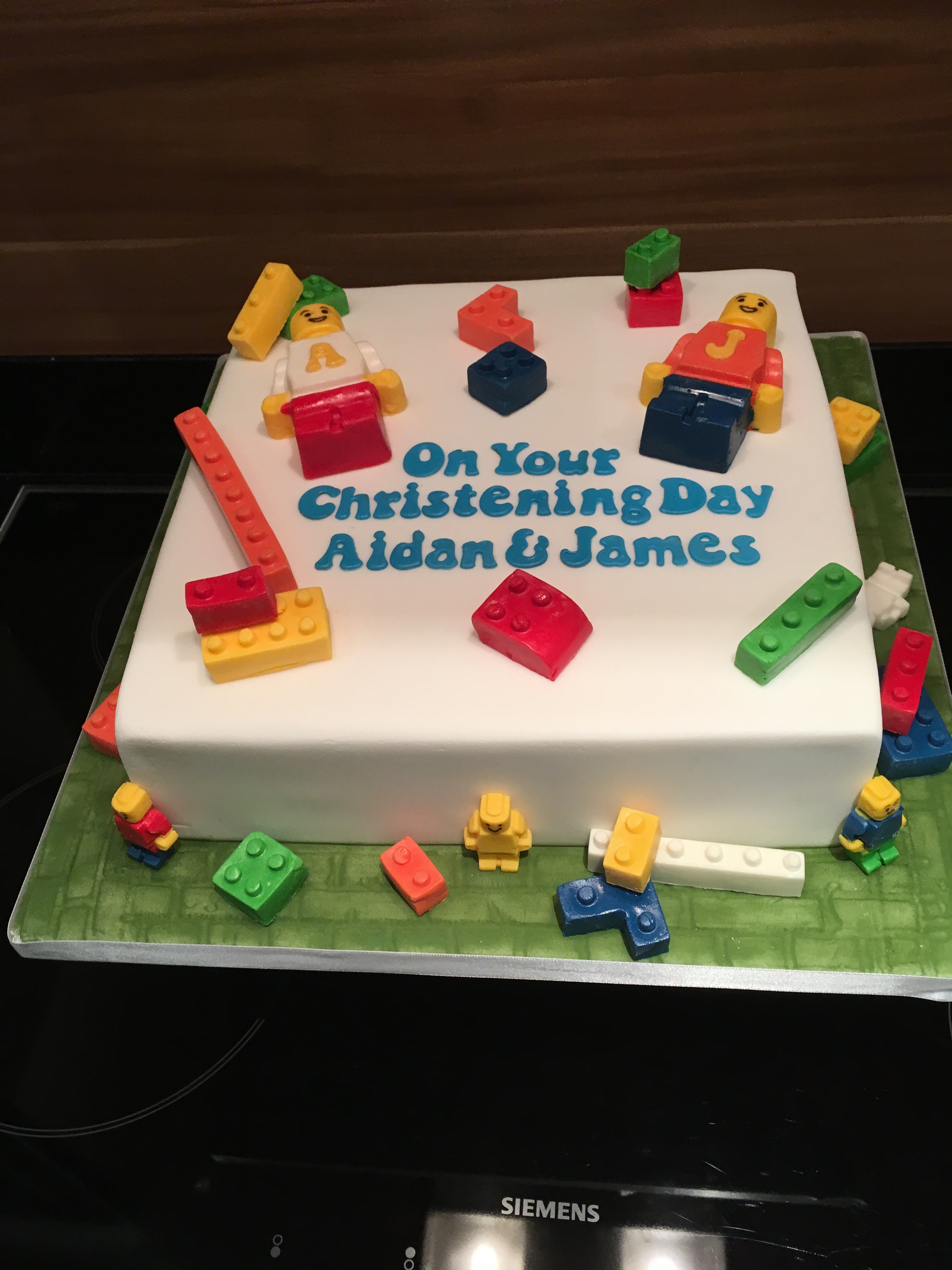 Lego christening cake